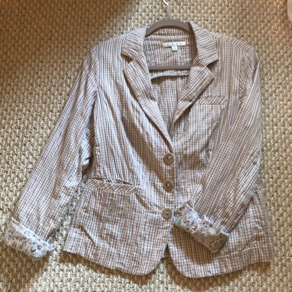 CAbi Jackets & Blazers - SALE!!!  CAbi M Khaki Seersucker Jacket